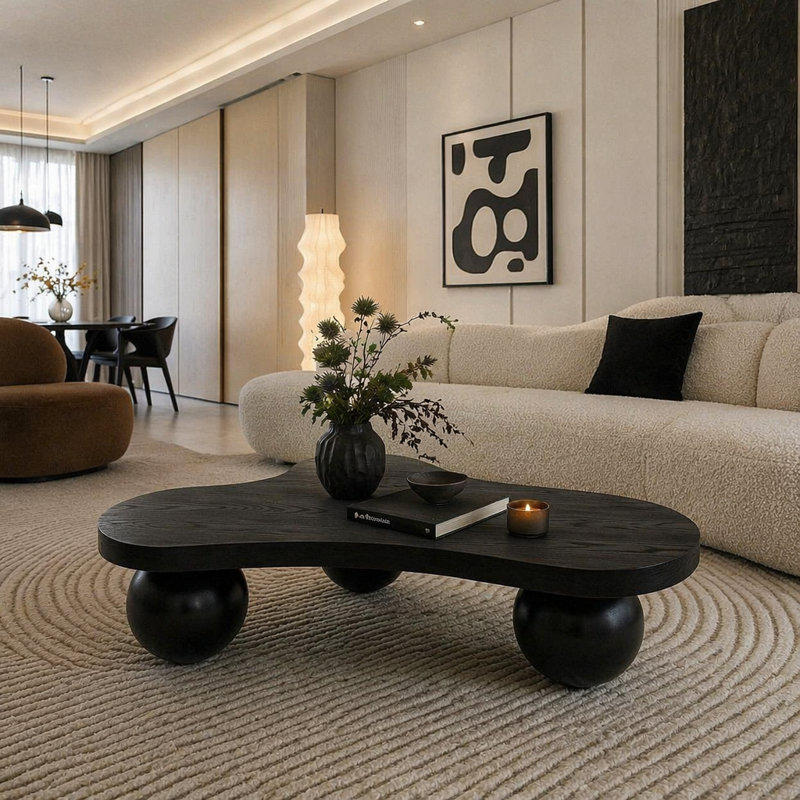 Table basse 46 po Funky Unique Modern Modern, Black