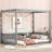 Canopy Frame Floor Bed With Fence, Guardrails-1149976056-1149976060
