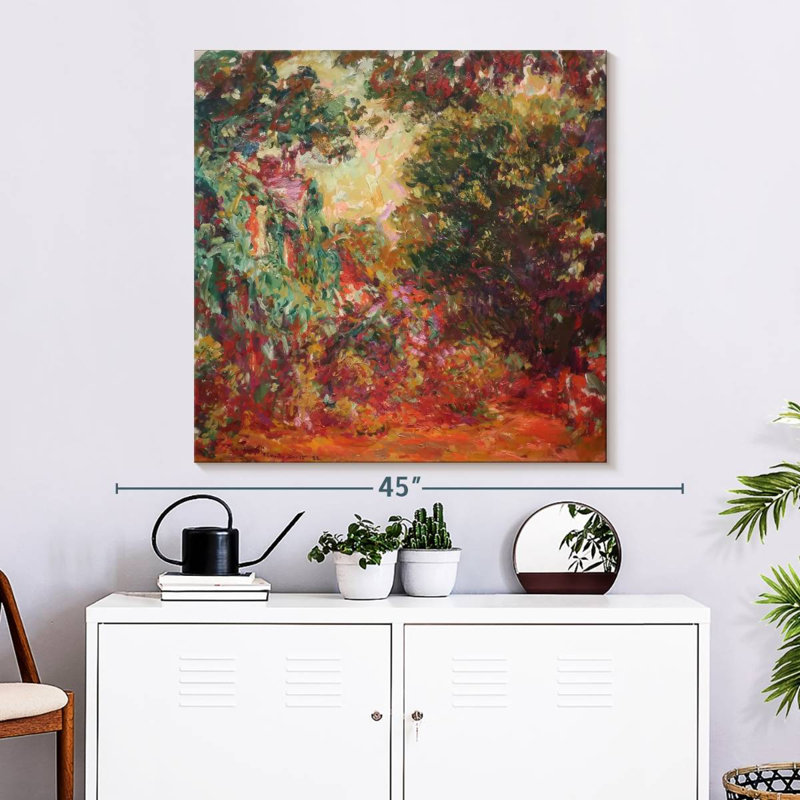 Maison d'artiste vue d'un jardin de roses, H 33 po x l 33 po