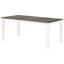 Table de salle à manger avec 6 chaises rembourrées et fonction extensible, brun / blanc style rétro brun antique rembourré en blanc