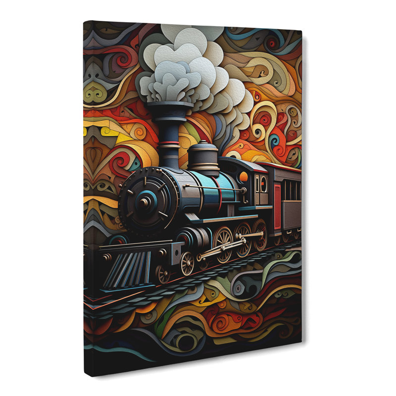 Steam Train Geometric - No Frame Print, 76cm H x 50cm W x 3cm D