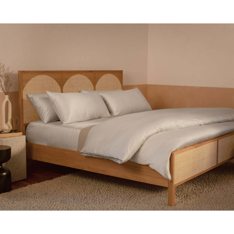 Woodland Silk Sheet Set, White, King Sheet Set with 2 Standard Pillowcases