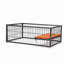 Cage pour animal de compagnie de 4 étages, cage à lapin avec échelle, roues verrouillables et plateau amovible, noir et orange