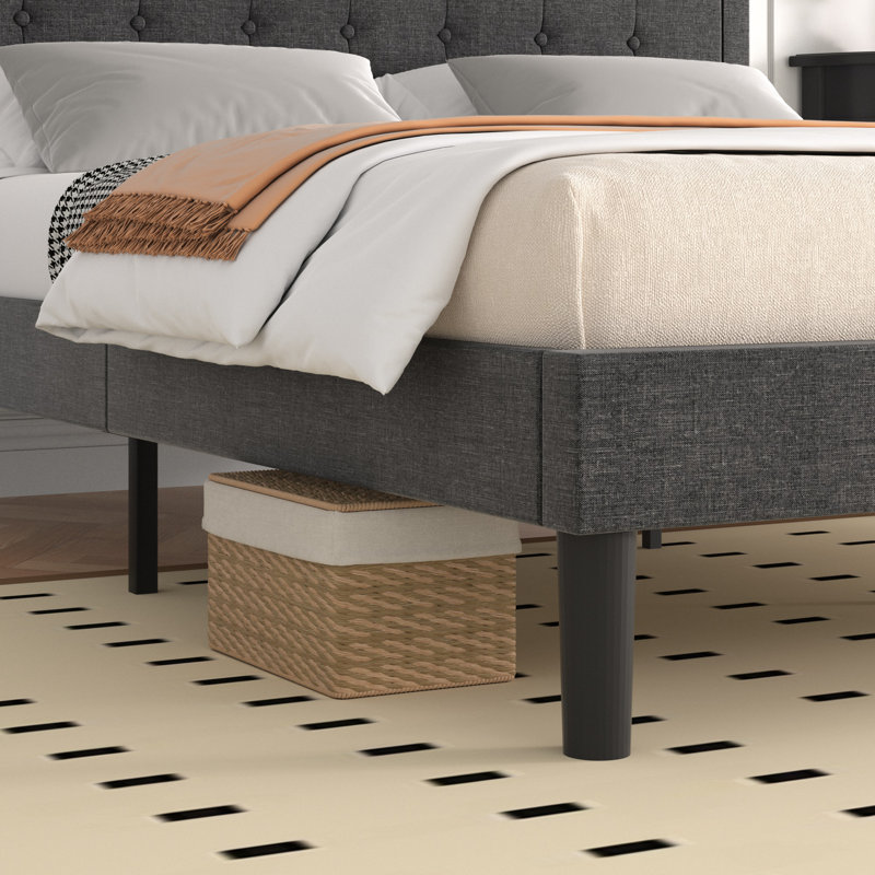 Tête de lit tapissier Sietje, Grand, Gris foncé