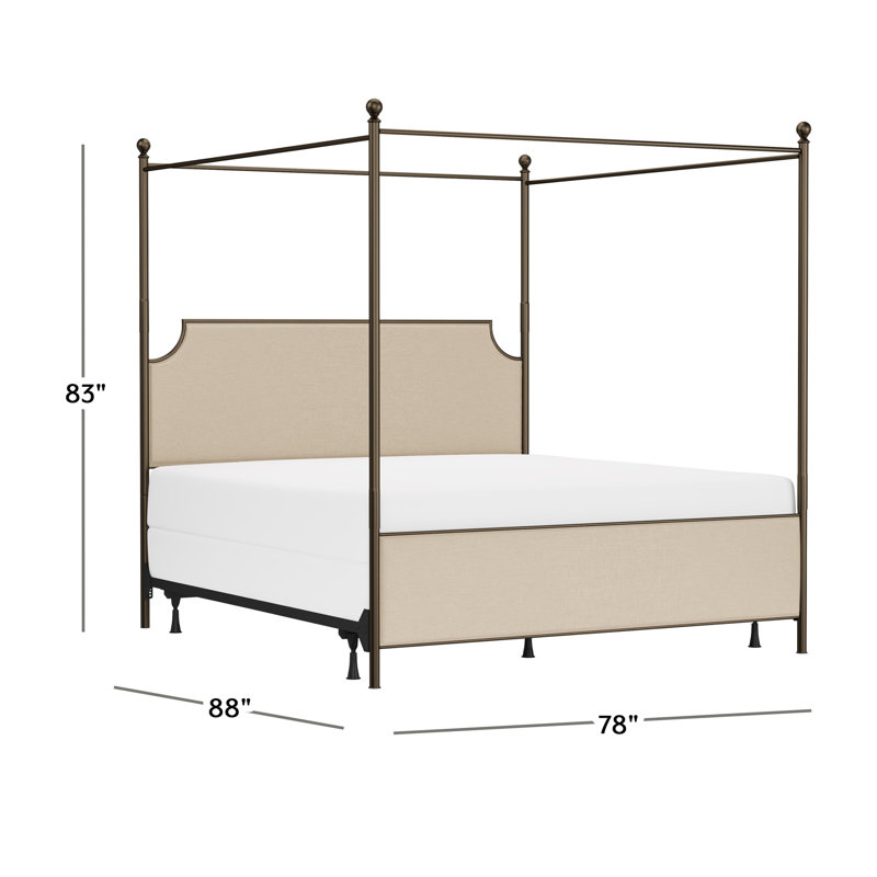 Aasif Upholstered Metal Canopy Bed