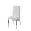Chaise d'appoint sans accoudoirs à dossier haut en cuir synthétique blanc avec dossier haut en similicuir blanc et pieds courbés en métal à motif uni PU Capacité de 17 lb Profondeur sans tablier Poids: 19 po-1192032209