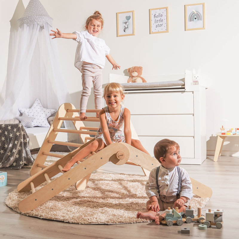 Toddler 18cm W Indoor and Outdoor Wood Climbing Dome, White
