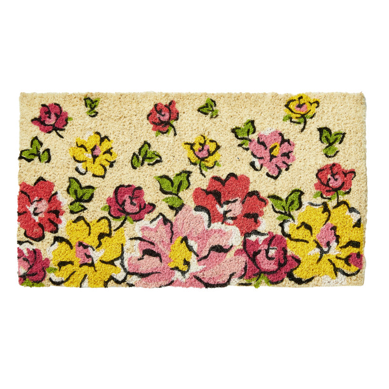 Flower Cascade Coir Door Mat