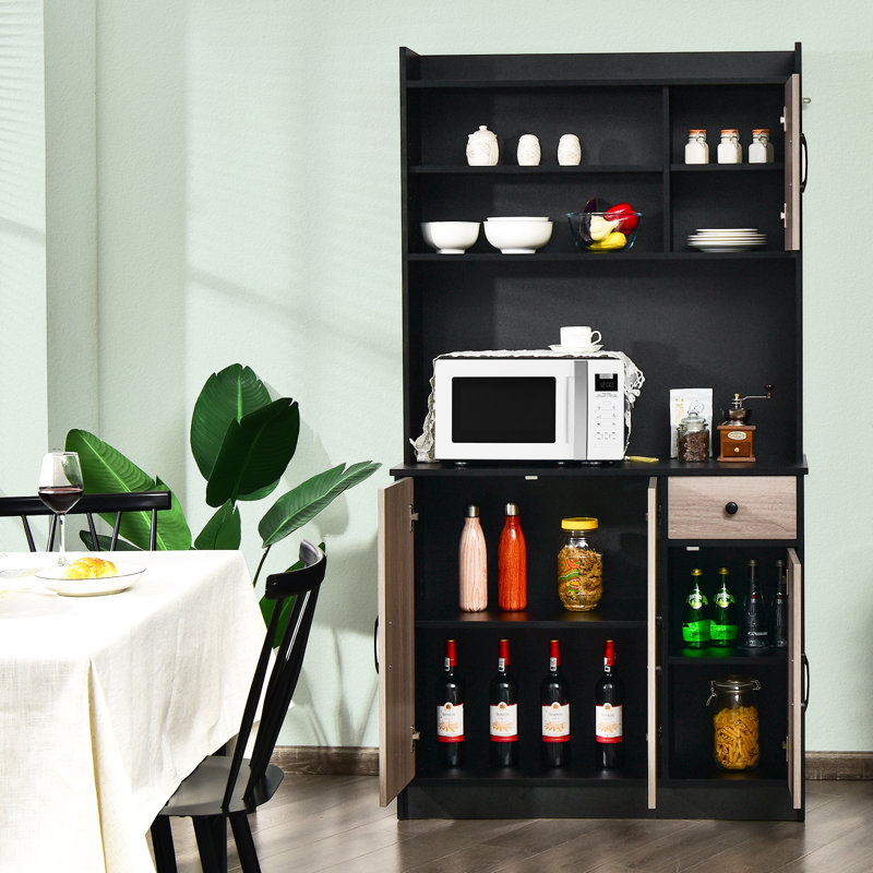 Tucci 180 cm H Kitchen Pantry, Black