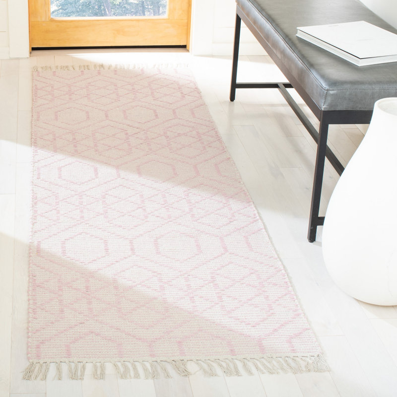 Montauk Hand Loomed Cotton Geometric Rug, Runner 2'3" x 7'