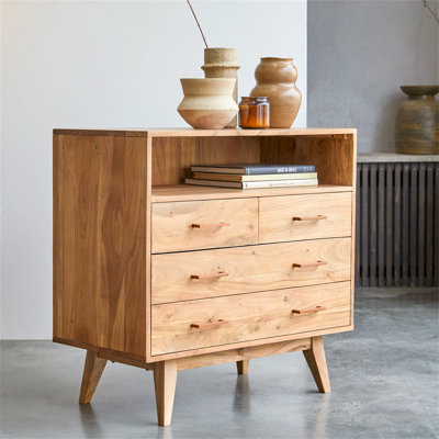 Ley Solid Wood 4 -Drawer Accent Chest