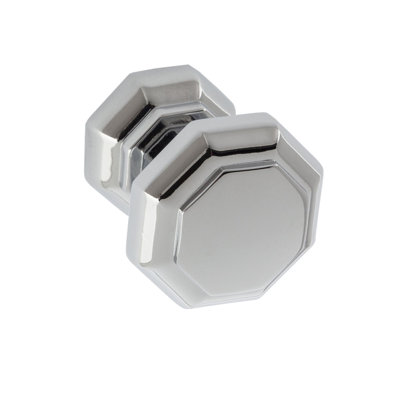 Octagon 1-1/8" Length Chrome Geometric Cabinet Knob