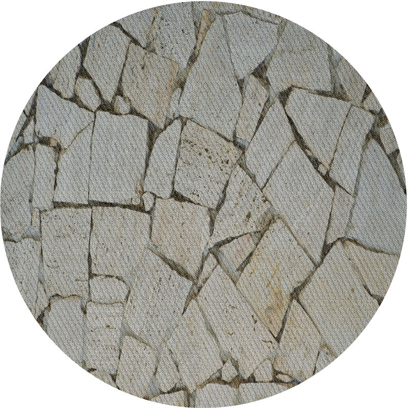 Tapis abstrait gris, Rond 6 pi