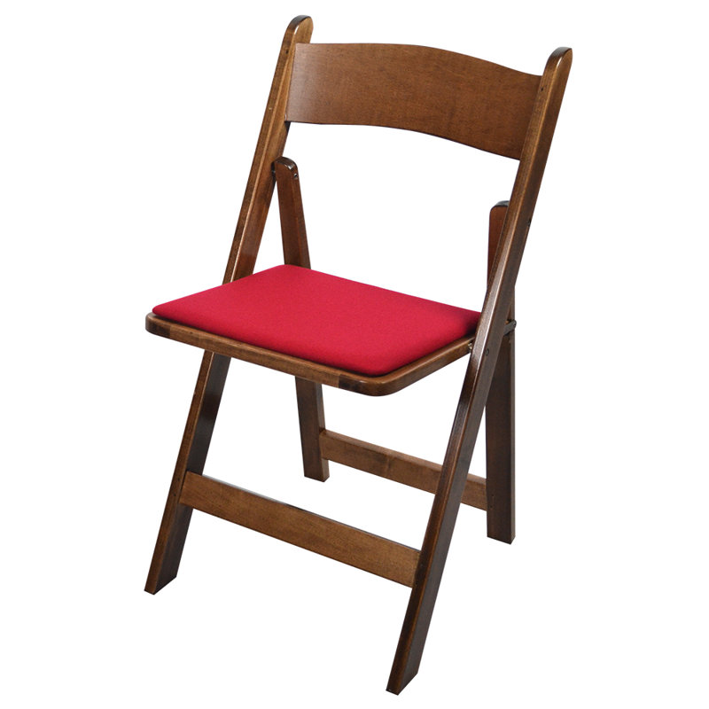 Maple Folding Chair, Black Vinyl, .5", Timberwood