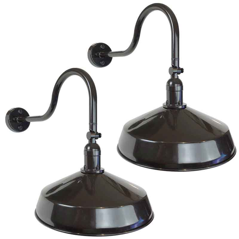 Luminaire de grange d'extérieur à 1 ampoule Mcinturff, H 17,25 po x l 15,5 po x P 21,75 po, Bronze