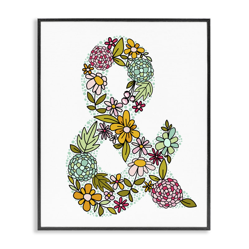 Hydrangea Florals Ampersand, giclée encadrée, design par Mandy Ford Art + Illustration, H 14 po x l 11 po