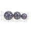 Halcott Set of 3 Ceramic Orbs - 4", 5", 6" Set of Blue and White Checkered Decorative Round Table Orbs for Home or Office Decor, Stylish Gift Idea