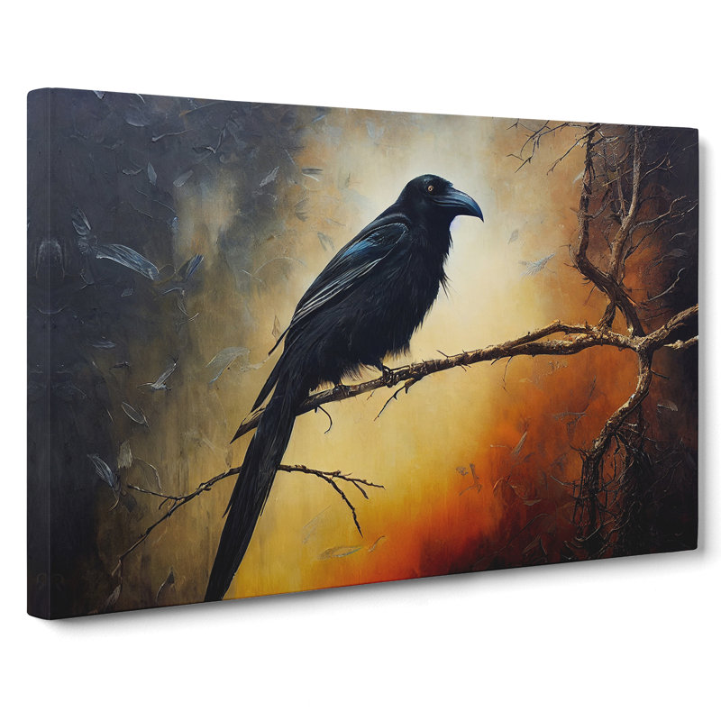 Tremendous Crow Bird - Wrapped Canvas, 35cm H x 50cm W x 3cm D