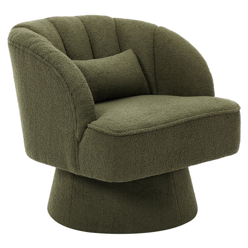 Fauteuil demi-tonneau pivotant Modern, Vert, Vert
