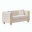Canapé de 63 po en velours avec 2 coussins et décor en métal doré-1334073813-1334073807
