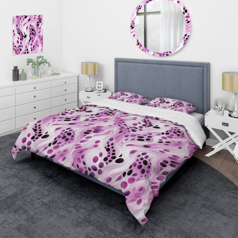 Lilac Seamless Purple Waves III Duvet Cover, King Duvet Cover + 2 King Shams