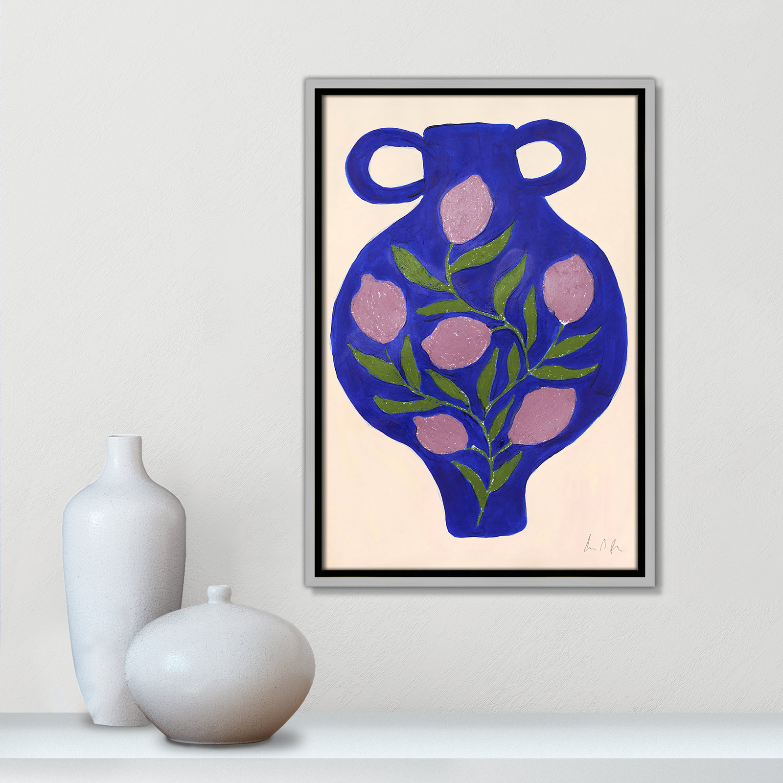 Vase No. 03 Print by Camilla Bergqvist, Silver, 19.5" H x 13.5" W