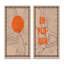 «Retro Abstract Topographie Line Minimalistique I», ensemble de 2 impressions-554803455-554803454