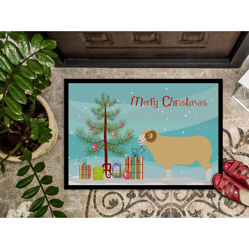 Ralon Non-Slip Christmas Outdoor Doormat, Rectangle 1'6 x 2'3"