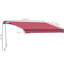 Auvent de patio rouge 10 pi x 8 pi. Et tissu d'eau. Cadre en aluminium. Manivelle. Convient à une terrasse, un balcon ou une cour. Fixation multi-surfaces. Auvent de terrasse chauffant avec résistance. Manivelle manuelle, cadre