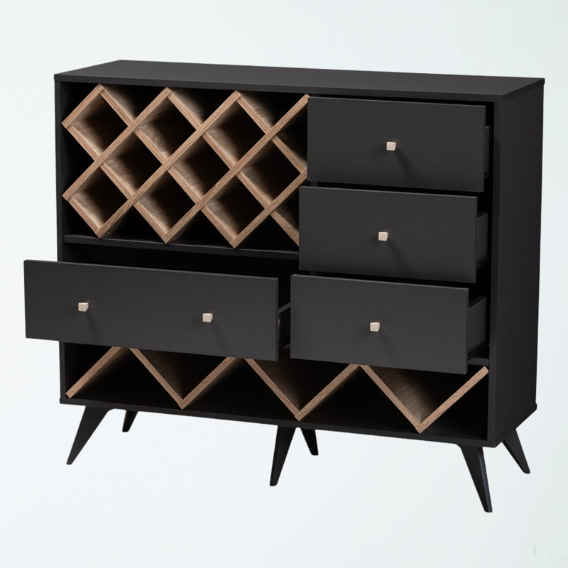 40.4 " L Bar Cabinet, Dark Gray