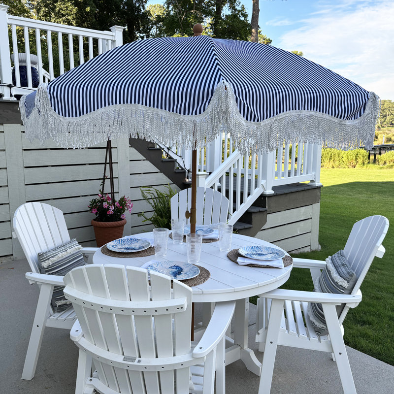 florence 60 inch outdoor patio dining table umbrella Vicllax 50 / 60" Round Metal with Hole Vicllax Outdoor The umbrella Jordingiii 7' Market Umbrella Breakwater