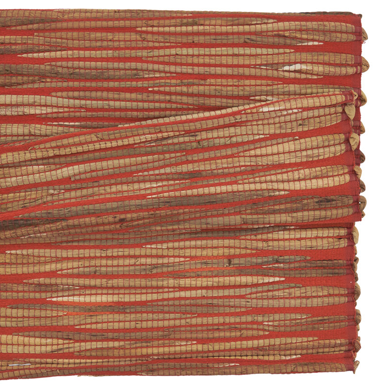 Woven Chic Texture Water Hyacinth Table Runner, 108" L x 14" D, Orange