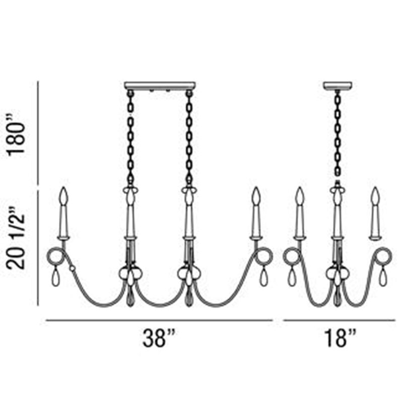 Luminaire suspendu linéaire 6 lumières
