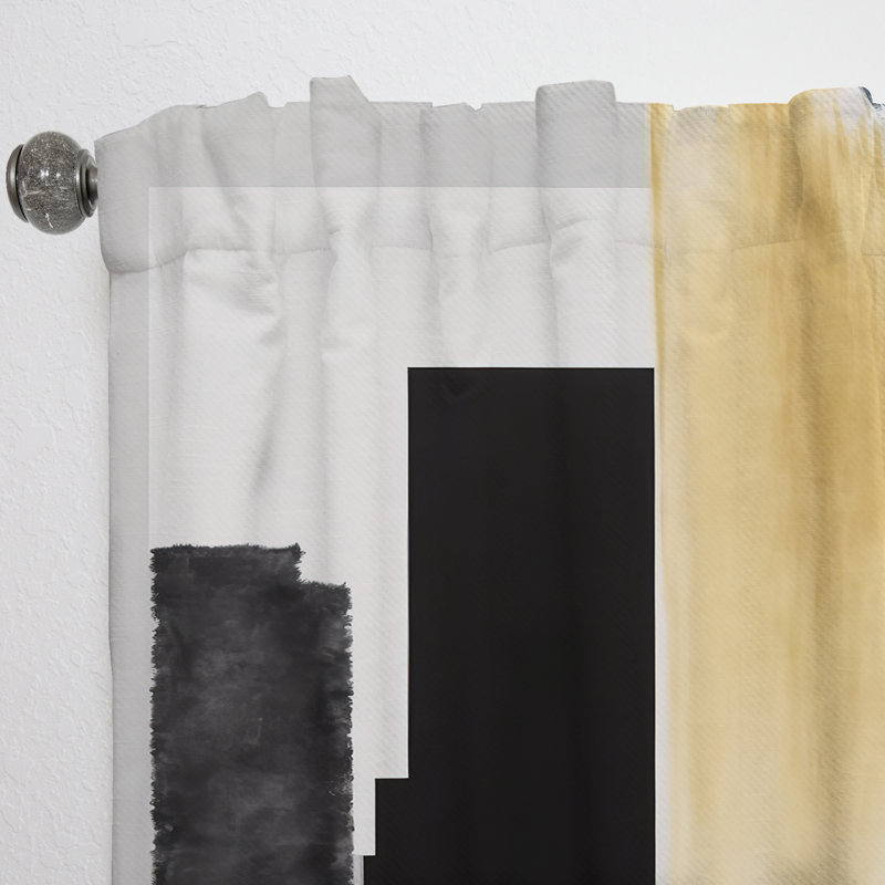 Glam Art Deco Abstract I - Modern Velvet Curtain - Room Darkening - 1 panel, 52" W x 90" L