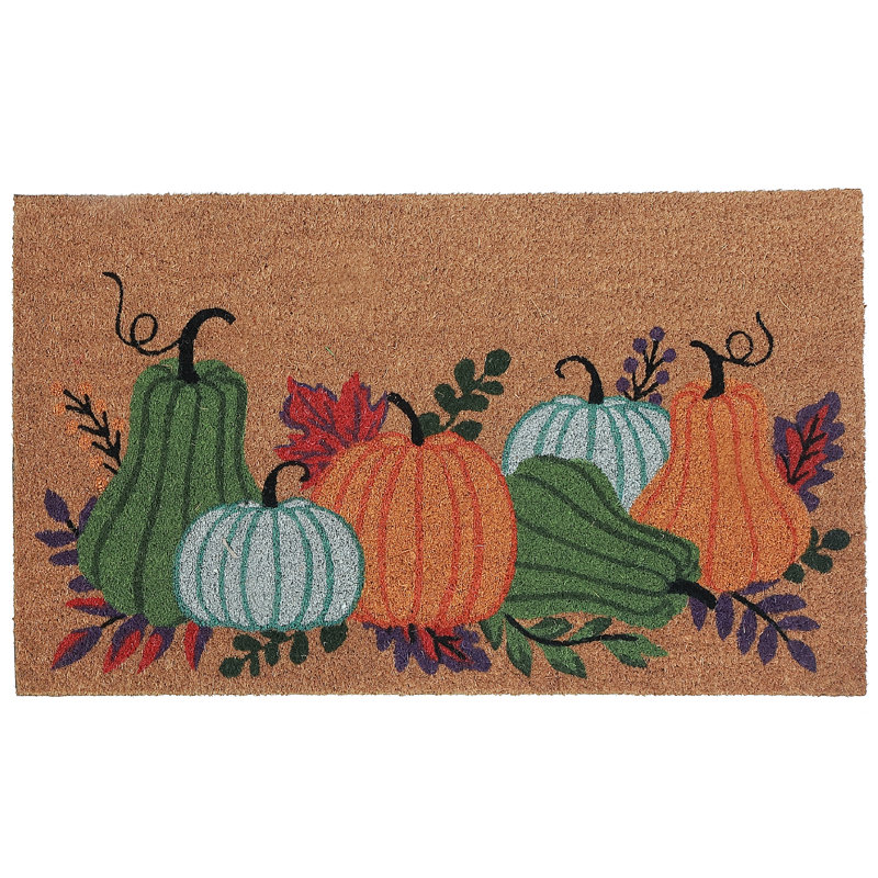 Tapis de porte en fibre de coco (citrouilles)