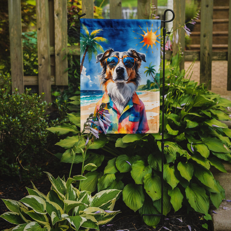 Bouvier bernois avec drapeau de jardin, Berger australien