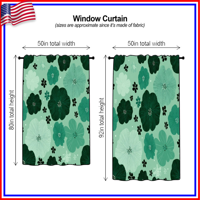 Rideaux floraux, voilages et voilages à motif floral - 1 panneau, 50" x 80" - 1 Panel, Transparent