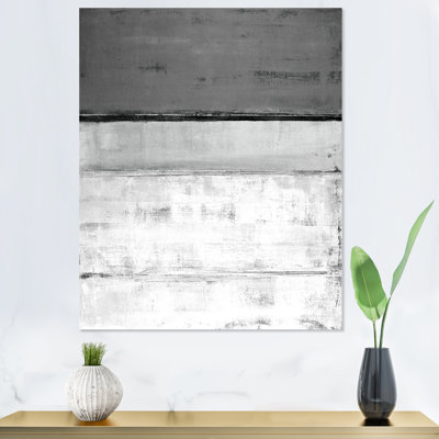 Toile abstraite, impression sur fond blanc et gris - fond blanc et gris
