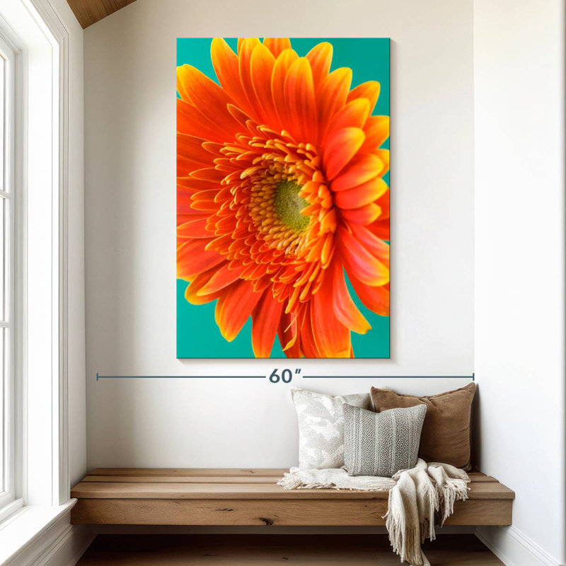 Harnek orange Gerbera Daisy II, H 51 po x l 34 po
