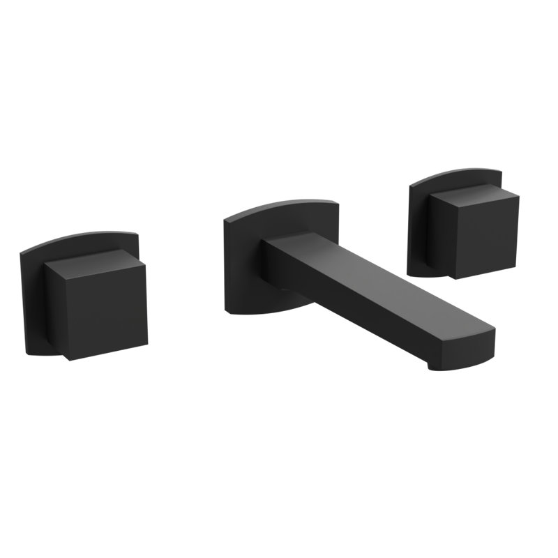Safire 3 Hole Wall Mount Tub Filler, Chrome, Matte Black