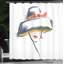 Ensemble de rideau de douche + crochets-44323646