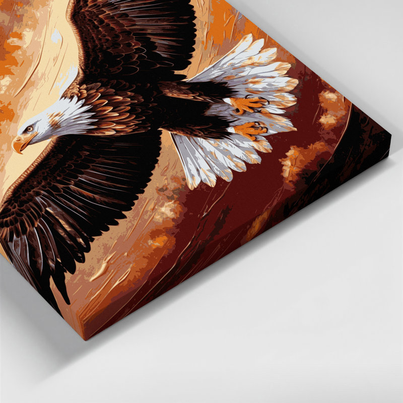Faune, aigle doré, art mural sur toile noire, H 12 po x l 12 po