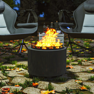 Round Metal Wood Burning Smokeless Fire Pit