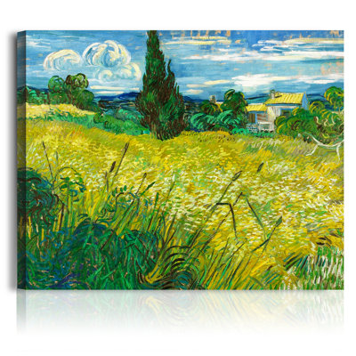 «Green Wheat Field with Cypress» par Vincent Van Gogh, reproduction sur toile