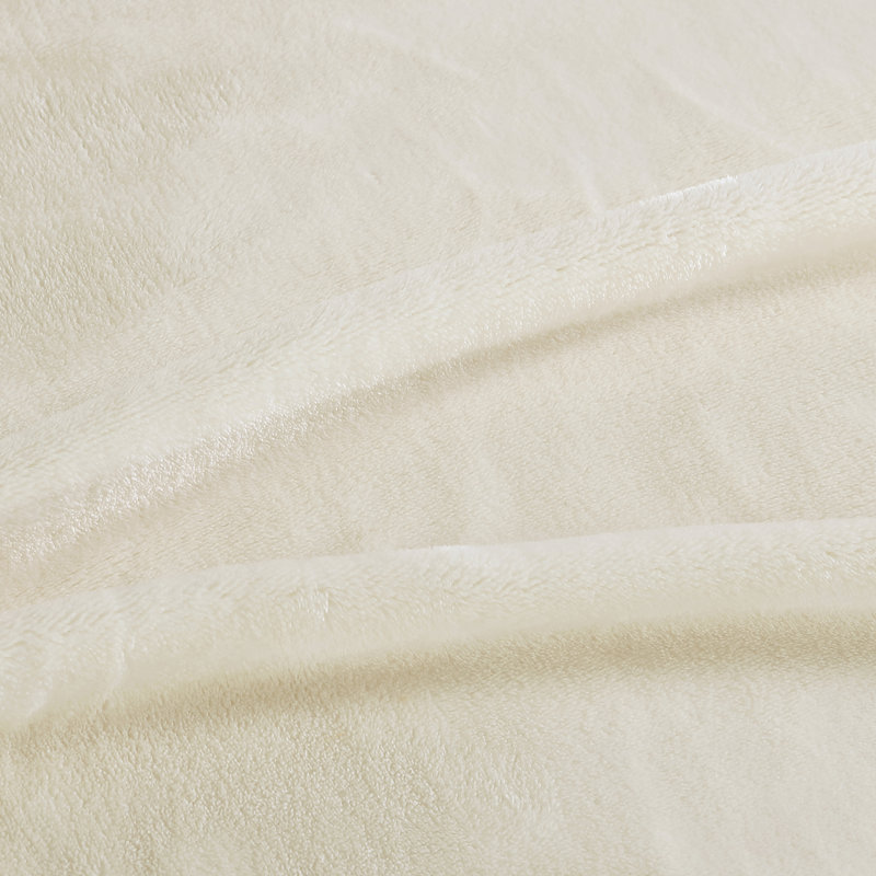 Eddie Bauer Solid Ultra Soft Plush Reversible Blanket, Ivory, King