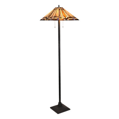Akshara 65'' Antique Bronze Task Floor Lamp Set