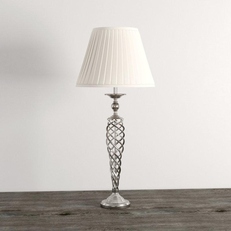 Amboyer Metal Table Lamp, Satin Chrome