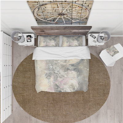 Ensemble de housse de couette en microfibre grise moderne et contemporaine