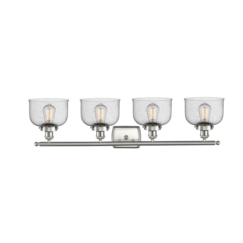 Barre d'éclairage de salle de bain 4 lumières DEL à intensité variable, Nickel satiné brossé