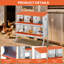 Boîtes gigognes à 6 compartiments en métal avec plateau à œufs, perchoir et couvercle, lignes horizontales doubles et trous ventilés, fixation murale ou autoportante avec pieds en métal pour poules et canards, orange-1229496491